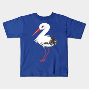 Cute stork watercolor painting Kids T-Shirt